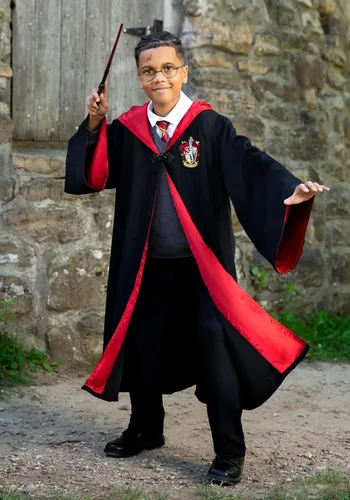 Vista 2 de Disfraz de Harry Potter de lujo para niños Negro L
