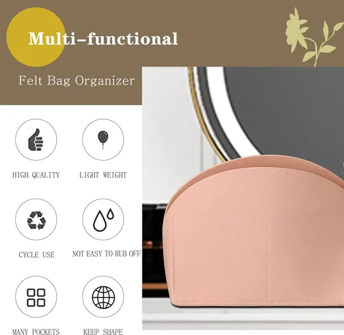 Vista 4 de MISIXILE Alma BB PM - Bolsa de fieltro organizadora para mujer, se adapta a Alma BB PM Insert (BB, rosa)