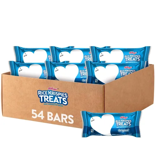 Vista 10 de Rice Krispies Treats Crispy Marshmallow Squares, caja de aperitivos para niños, barras de cereales, original (paquete de 108)