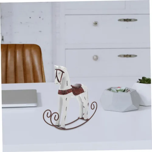 Vista 4 de BESPORTBLE Figuras de animales en miniatura Pequeño adorno de caballo de madera Caballo Decoración Woodsy Antigua Decoración Retro Accesorios