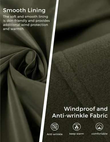 Vista 6 de wantdo - Chaquetón con doble botonadura para mujer, gabardina para invierno de largo medio con cinturón