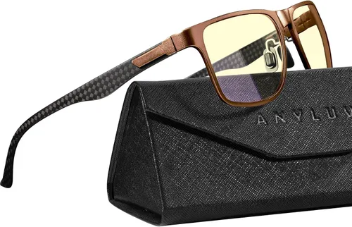 Vista 16 de ANYLUV Blue Light Glasses Men, Relieve Eyestrain and Eye Protection, Al-Mg Metal Computer Blue Light Blocking Glasses