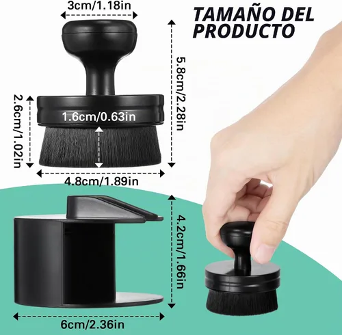 Vista 2 de Dreyoo - Paquete de 2 cepillos aplicadores de brillo de neumáticos de automóvil con cubierta de sello incluida