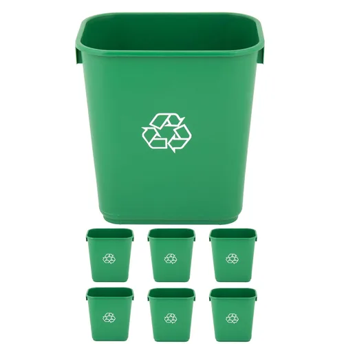 Vista 64 de Cubo de basura rectangular beige de 10 galones para restaurante, papelera comercial, papelera de plástico para oficina, cubo de basura para baño