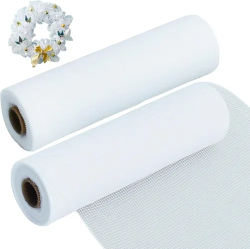 Vista 25 de TONIFUL 2 rollos de cinta de malla decorativa negra de 10 pulgadas, malla de tela para suministros de corona de malla, corona de puerta delantera