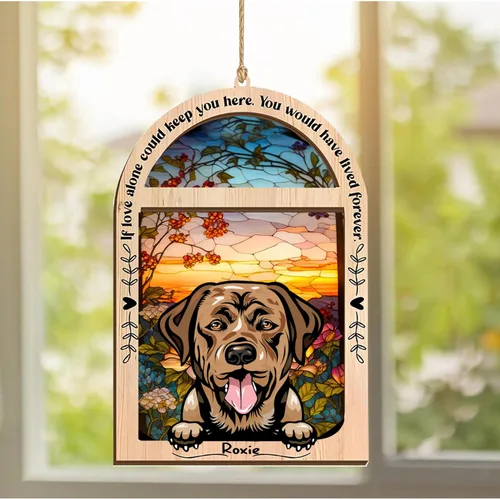 Vista 227 de LOVELYPOD Adorno de Navidad personalizado de sabueso afgano, atrapasoles con nombre, regalos de pérdida de mascotas, regalos para amantes