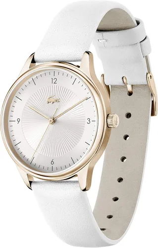 Vista 2 de Lacoste Correa de reloj de cuarzo de acero inoxidable para mujer piel de becerro blanca 16 Modelo 2001169 Blanco Reloj de cuarzo
