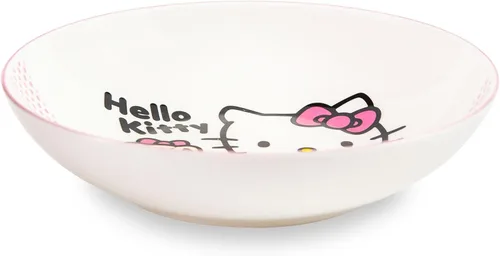 Vista 2 de Silver Buffalo Sanrio Hello Kitty Pink Dots - Cuenco grande de cerámica de 9 pulgadas para servir pasta, ensalada, cereales
