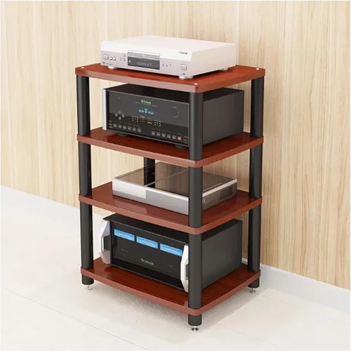Vista 18 de Soporte para medios de audio y video, soporte de TV para juegos y estante estéreo, torre de audio, soporte para reproductor de grabaciones, pequeño
