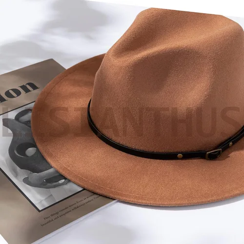 Vista 9 de Lisianthus - Sombrero con cinta con hebilla de ajuste, para mujer, modelo Fedora
