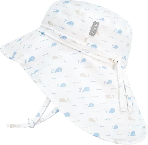 Vista 5 de JAN & JUL Sombrero de sol Xplorer de algodón ajustable para niños 50+ UPF Gris ceniza
