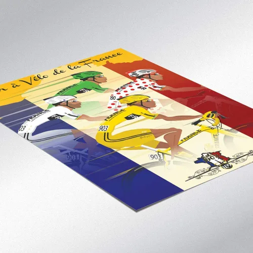 Vista 2 de Tour De France Póster de camisetas de ciclismo, amarillo, lunares, arte de pared para colgar decoración del hogar (sin marco o marco) 11.8 x 15.7