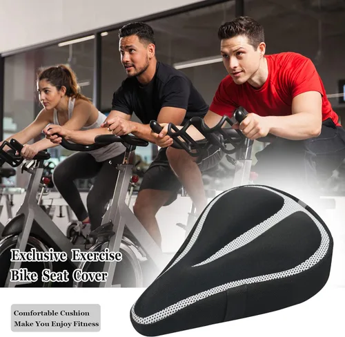 Vista 2 de Geronmine Funda de Asiento de Bicicleta de Gel Acolchada Cubiertas de Sillín de Bicicleta para Mujeres y Hombres, Funda de Cojín de Asiento