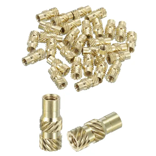 Vista 48 de uxcell Tuercas de inserción moleteadas, 100 piezas M1 x 1.5mm L x 2mm DE 3D Impresión de latón Tuercas de inserción roscadas hembras Insertos