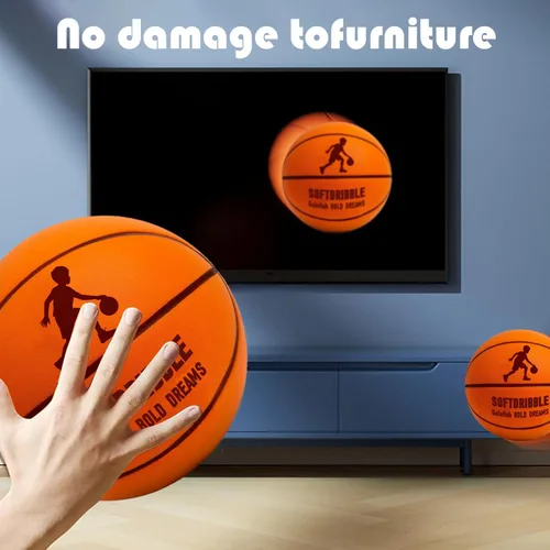 Vista 6 de GalaHub Baloncesto silencioso sin compresión Baloncesto de espuma suave sin ruido Pelota sin sonido para entrenamiento en interiores y goteo