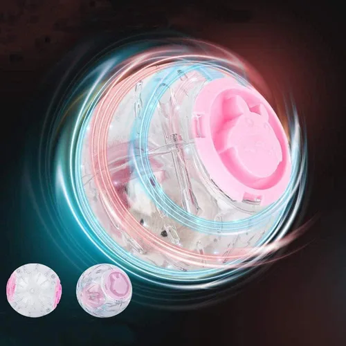Vista 3 de Flash - Bola de cristal de hámster enano para hámsters de menos de 4 pulgadas, juguete de ejercicio de actividad para correr, transparente