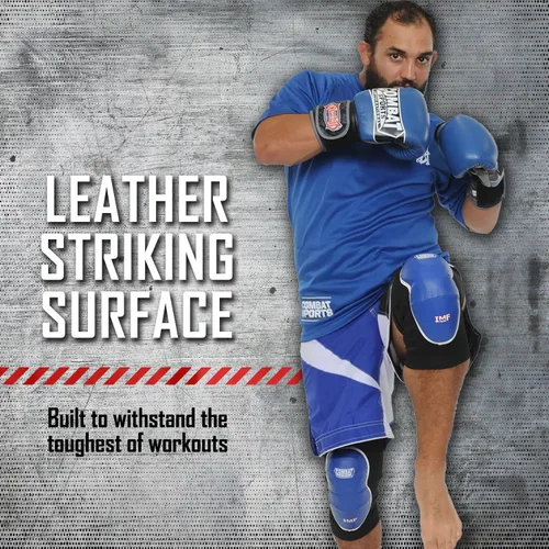 Vista 2 de Rodilleras MMA Avanzadas de Combat Sports IMF Tech™ – Espuma Moldeada por Inyección, Superficie de Golpeo de Cuero, Manga de Apoyo de Neopreno