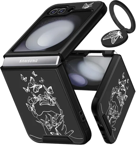 Vista 194 de Funermei para Samsung Galaxy Z Flip 4 Funda - Funda de Teléfono Bonita para Mujeres y Niñas con Mariposas Bonita Estética Femenina Diseño