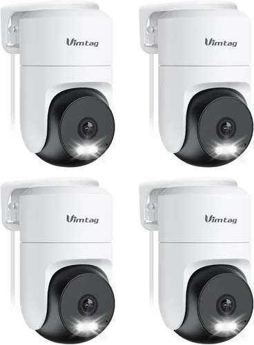 Vista 18 de VIMTAG 2.5K Pan/Tilt Cámara de seguridad para exteriores con cable para el hogar, WiFi de doble banda