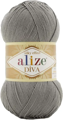 Vista 4 de Alize Diva Silk Effect 100% hilo acrílico de microfibra, 1 madejas de bola de 3.53 oz 383yds color (1 - crema)
