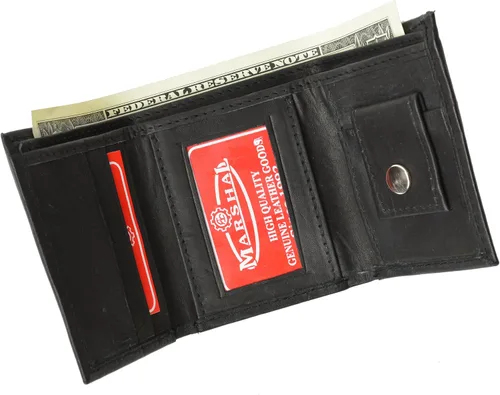 Vista 2 de Cartera de cuero para niños de Marshal Negro