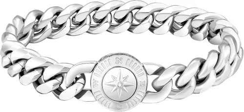 Vista 13 de KRKC&CO - Pulsera de eslabones cubanos de 12/0.551 in para hombre, chapada en oro de 18 quilates, cruz, brújula, calaveras redondas, cierre tallado