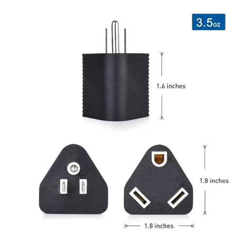 Vista 6 de Cable Matters Paquete de 2 adaptadores RV de 15 amperios a 3 clavijas de 30 amperios, enchufe RV de 15 A (NEMA 5-15P a TT-30R)