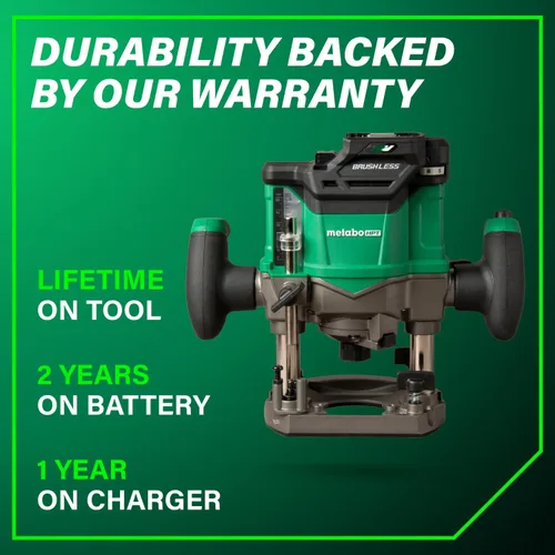 Vista 12 de Metabo HPT Fresadora de Inmersión Inalámbrica, Fresadora de Velocidad Variable de 36V, Hasta 46 Pies por Minuto, Diseño Ligero de 6.9 Libras, Luz