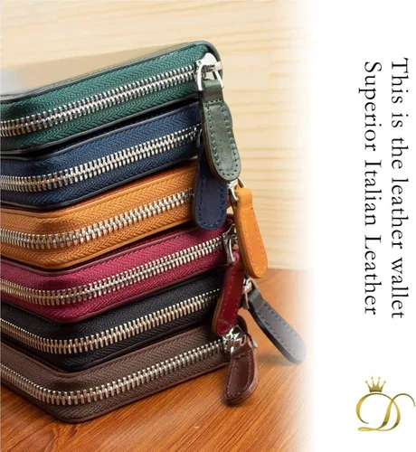 Vista 4 de Dom Teporna Italia - Cartera de piel italiana de grano completo para mujer
