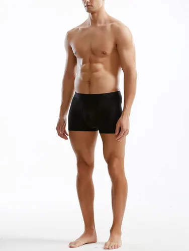 Vista 3 de Ropa interior modal para hombre de microfibra sin costuras, calzoncillos bóxer de pierna corta