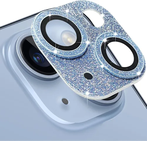 Vista 21 de Protector de lente de cámara para iPhone 13 Mini y iPhone 13, cubierta de lente brillante con diamantes de imitación 3D con diamantes de imitación
