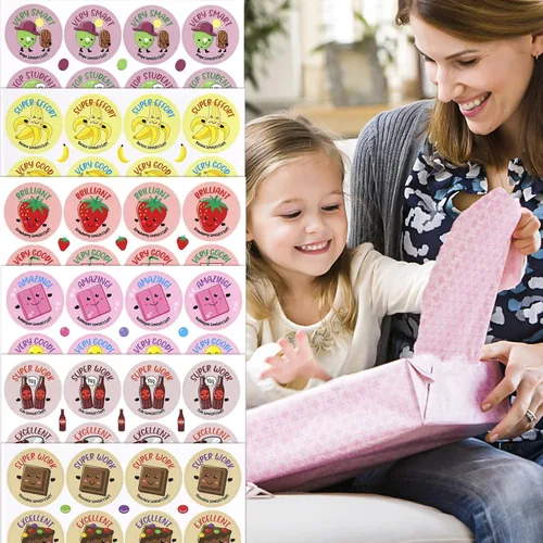 Vista 7 de Calcomanías para rascar y oler – 864 piezas, 12 aromas diferentes, 36 hojas – Calcomanías de recompensa para niños, profesores, padres