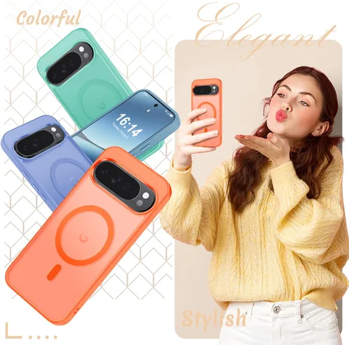 Vista 939 de Funda para Google Pixel 10 Pro XL, cubierta magnética mate, color negro Fit for MagSafe, Screen Protector included, Shockproof Military Grade