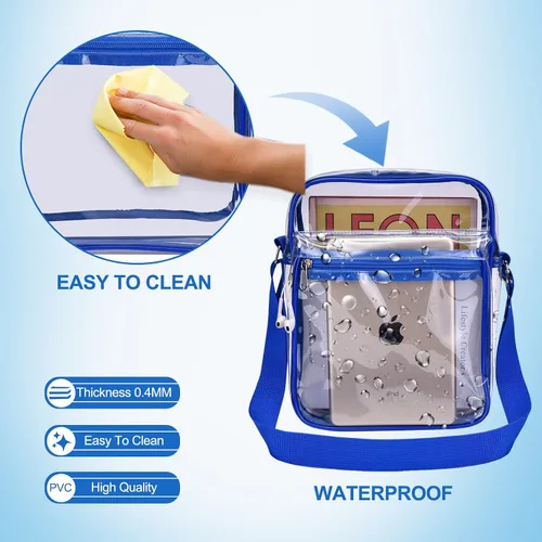 Vista 5 de USPECLARE Clear Purse Bag for Stadium Events Clear Messenger Bag for Men and Women