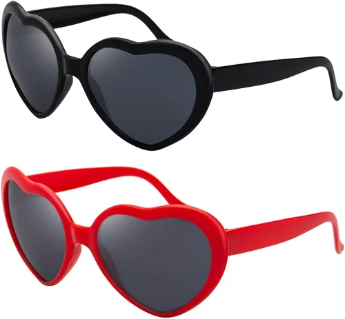 Vista 7 de Lentes de difracción de efecto cardíaco ver corazones - Gafas de efecto especial para fiesta de música y festivales de música Rojo