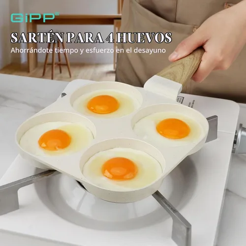 Vista 3 de GiPP Sartén Antiadherente para Freír Huevos, Sartén para Tortilla Antiadherente de Granito de 4 Tazas para Desayuno, Sartén para Panqueques