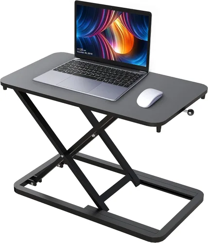 Vista 7 de Elevador de teclado para escritorio: convertidor de escritorio de pie ajustable de 23.6 pulgadas, elevador de mesa para estar de pie, elevador