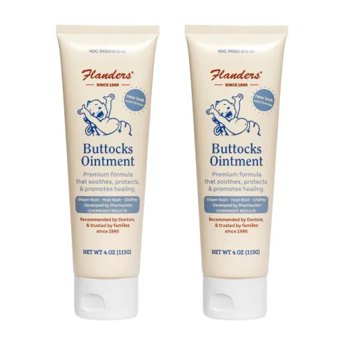 Vista 9 de Flanders Buttocks Ointment Crema de óxido de zinc, tubo de 4 onzas, pasta de barrera gruesa para piel de bebés y adultos, sarpullido por calor