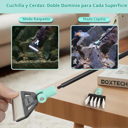 Vista 6 de UPETTOOLS Raspador de algas para acuarios, limpiador de vidrio de acero