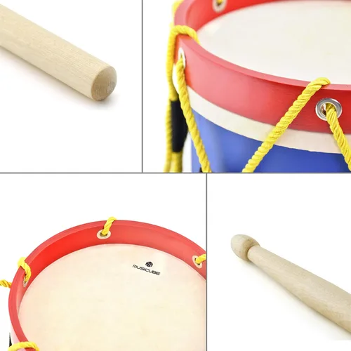 Vista 3 de Juego de batería para niños de 8 pulgadas con correa ajustable y 2 baquetas de madera, instrumento musical, elección de regalo 30808