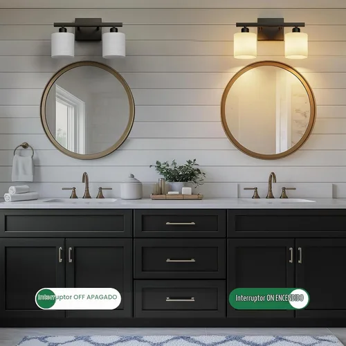 Vista 5 de PARTPHONER Accesorios de iluminación de baño, accesorios de iluminación de baño sobre espejo, luces de tocador clásicas de interior, luz de tocador