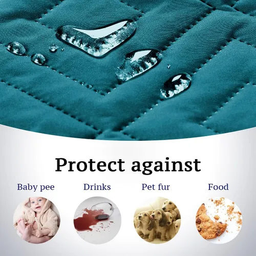 Vista 3 de H.VERSAILTEX Funda reversible para sofá biplaza, protector de muebles antideslizante, resistente al agua, correas elásticas de 2 pulgadas, fundas