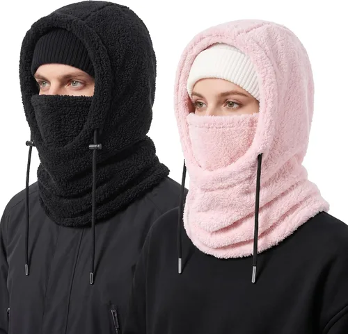 Vista 24 de Ski Mask Balalclava Windproof Face Mask Warm Fleece Neck Cover for Cold Weather Helmet Hood for Men & Women A01-negro