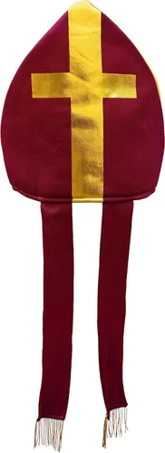 Vista 2 de Sombrero de obispo para adultos, sombrero de cardenal católico, sacerdote del Papa, accesorio para disfraz de Halloween de San Mitre