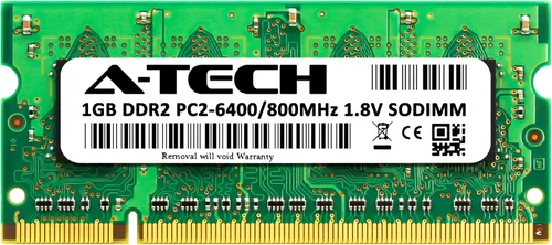 Vista 2 de A-Tech 1 GB DDR2 800 MHz SODIMM PC2-6400 1.8V CL6 200-Pin Non-ECC Unbuffered Laptop Módulo de actualización de memoria RAM