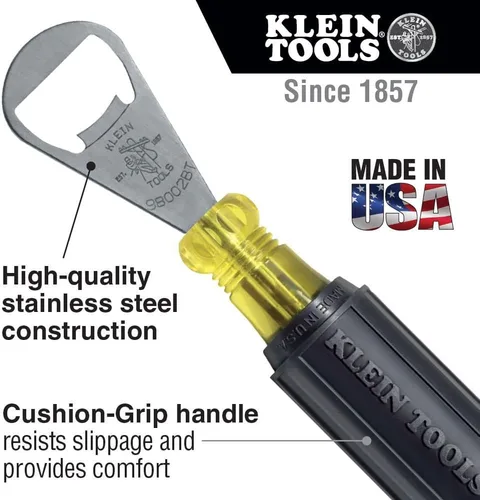 Vista 6 de Klein Tools Mini cubo de herramientas 5104MINI, parte inferior de cuero y abrebotellas Klein 98002BT
