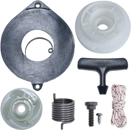 Vista 2 de Kit de cuerda de agarre de resorte de polea de arranque de retroceso para motosierra Husqvarna 435 440 Reemplazar # 505647301, 537423201, 540057502