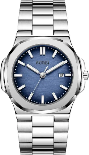 Vista 17 de BUREI Men Watches Gifts for Men Fashion Stainless Steel Analog Quartz Waterproof Watches for Mens