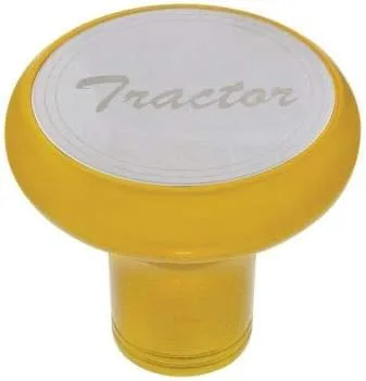 Vista 2 de United Pacific 22968 - Pomo de Control de Válvula de Freno de Aire - "Tractor" Deluxe Aluminio Tornillo - Con Placa Inoxidable - Elect