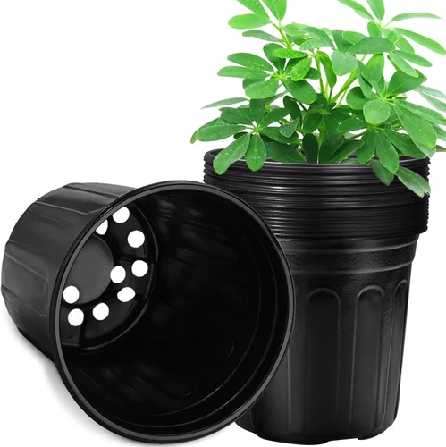 Vista 9 de RAOOKIF - Macetas de 1 galón para plantas, macetas de vivero flexibles de 1/2/3/5 galones con drenaje, macetas de plástico de 1 galón para plantas